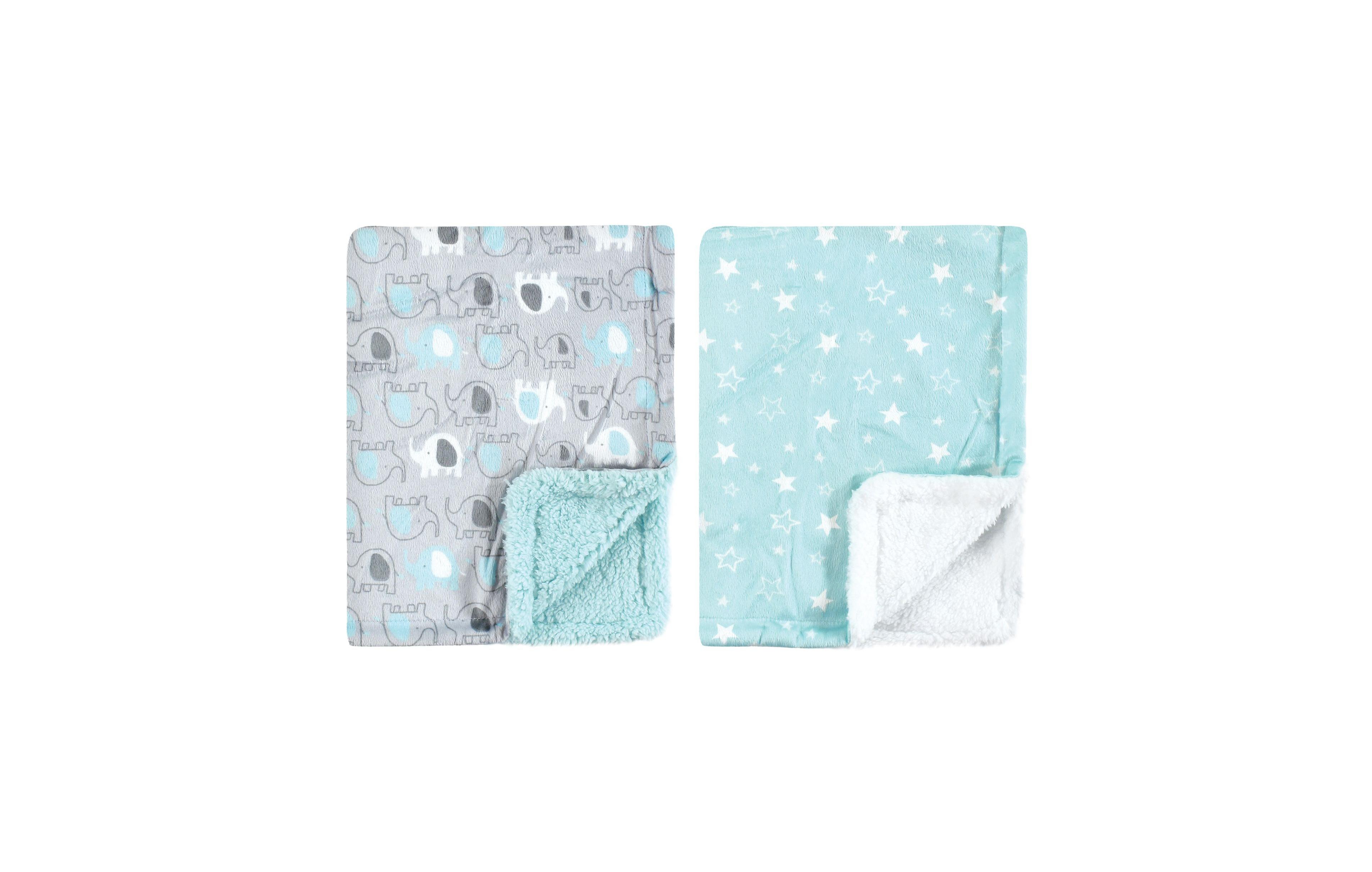 Luvable Friends Boys Dual-Sided Cozy Blanket