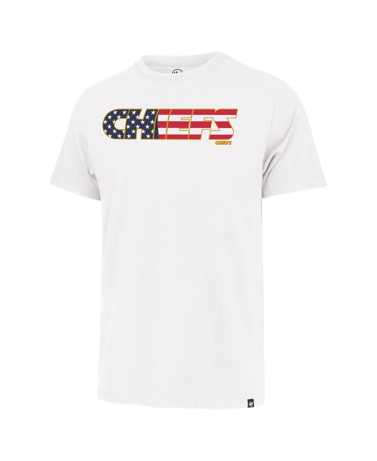 Shop 47 Brand Men's White Kansas City Chiefs Flag Script Franklin T-shirt