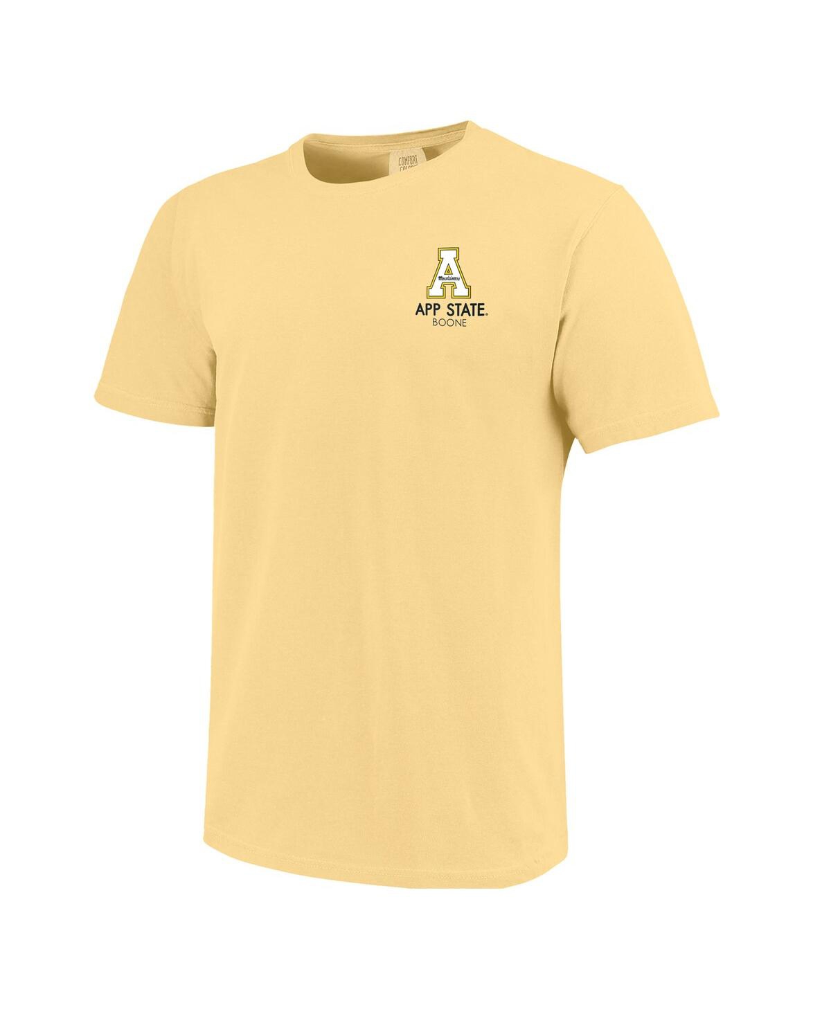 Image One Men's And Women's Gold Appalachian State Mountaineers Scenic Comfort Colors T-shirt In Gold