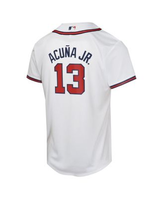 Big Boys and Girls Ronald Acuna Jr. White Atlanta Braves Home Game Player Jersey