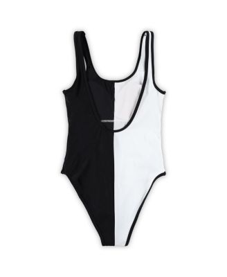 Women's Black/White Las Vegas Raiders Last Stand One-Piece Swimsuit