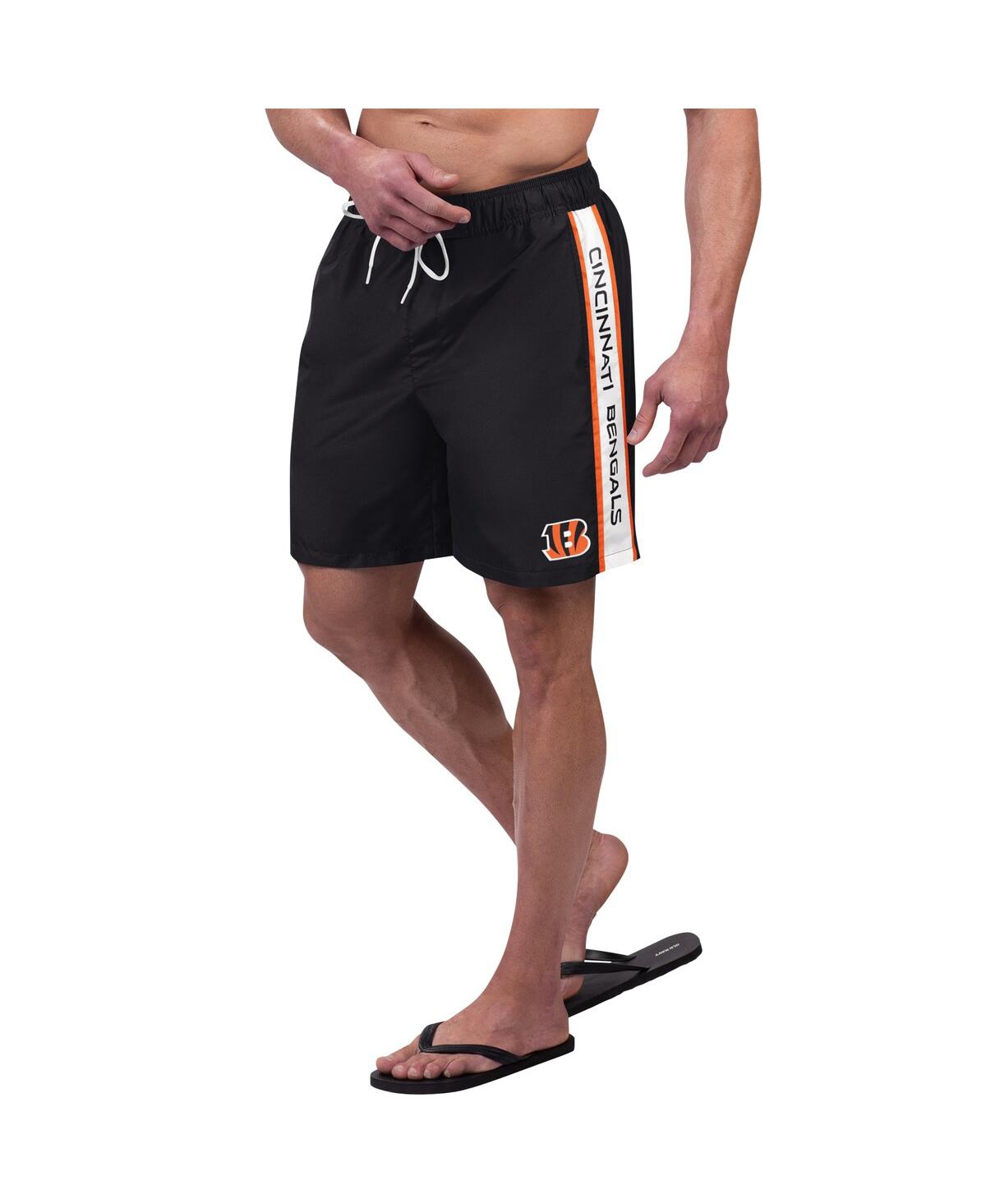 Men's Black Cincinnati Bengals Streamline Volley Swim Shorts - Black, Orange