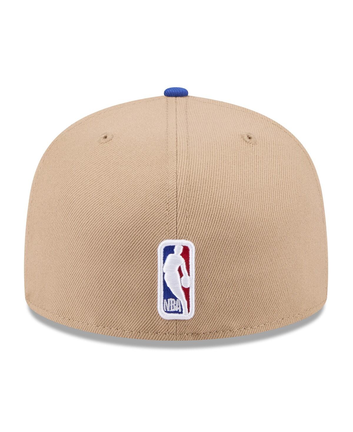 New Era Men's Tan/royal Golden State Warriors 2024 Nba Draft 59fifty Fitted Hat In Tan,royal