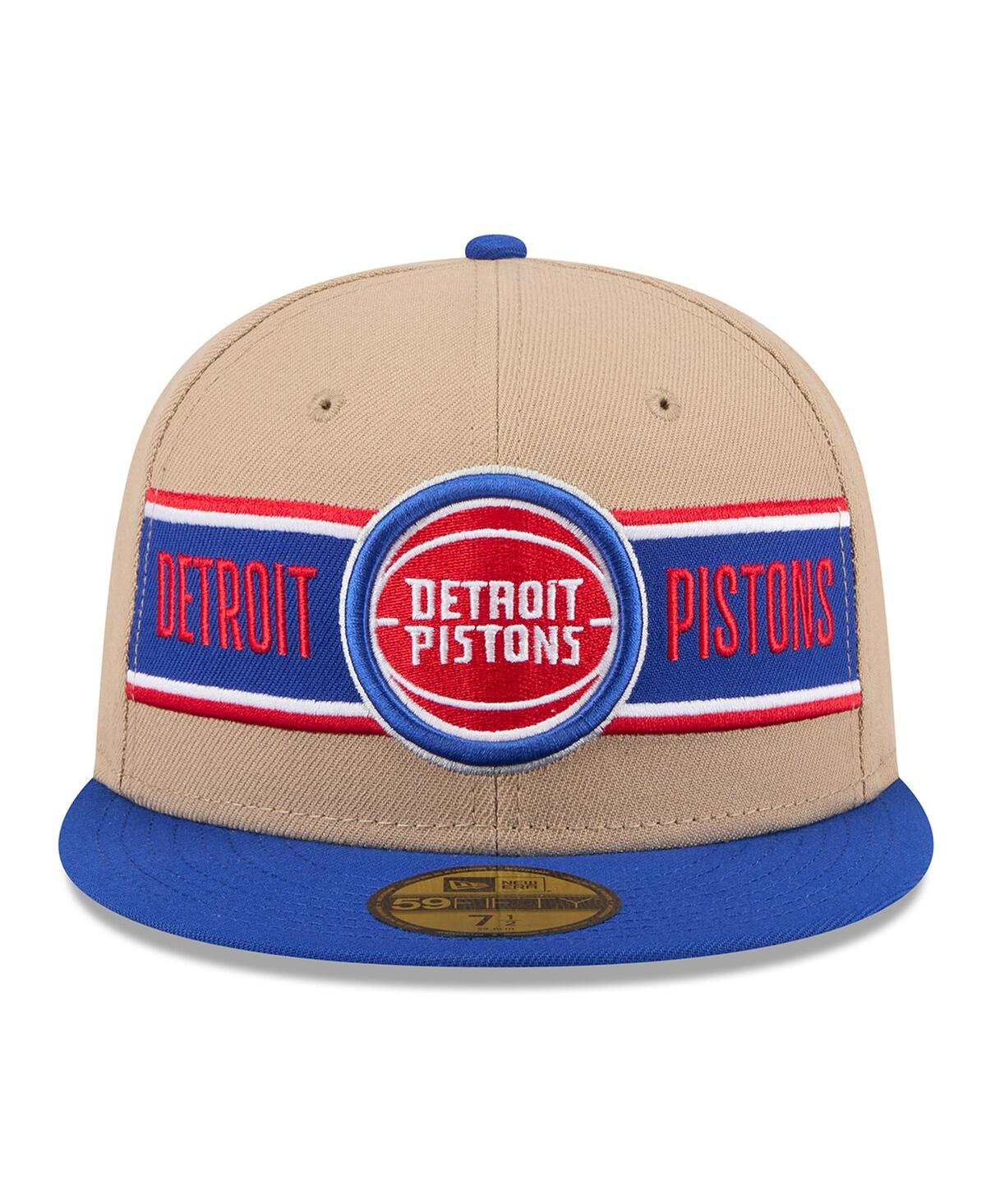 New Era Men'sBlue Detroit Pistons 2024 Nba Draft 59FIFTY Fitted Hat - Tan, Blue