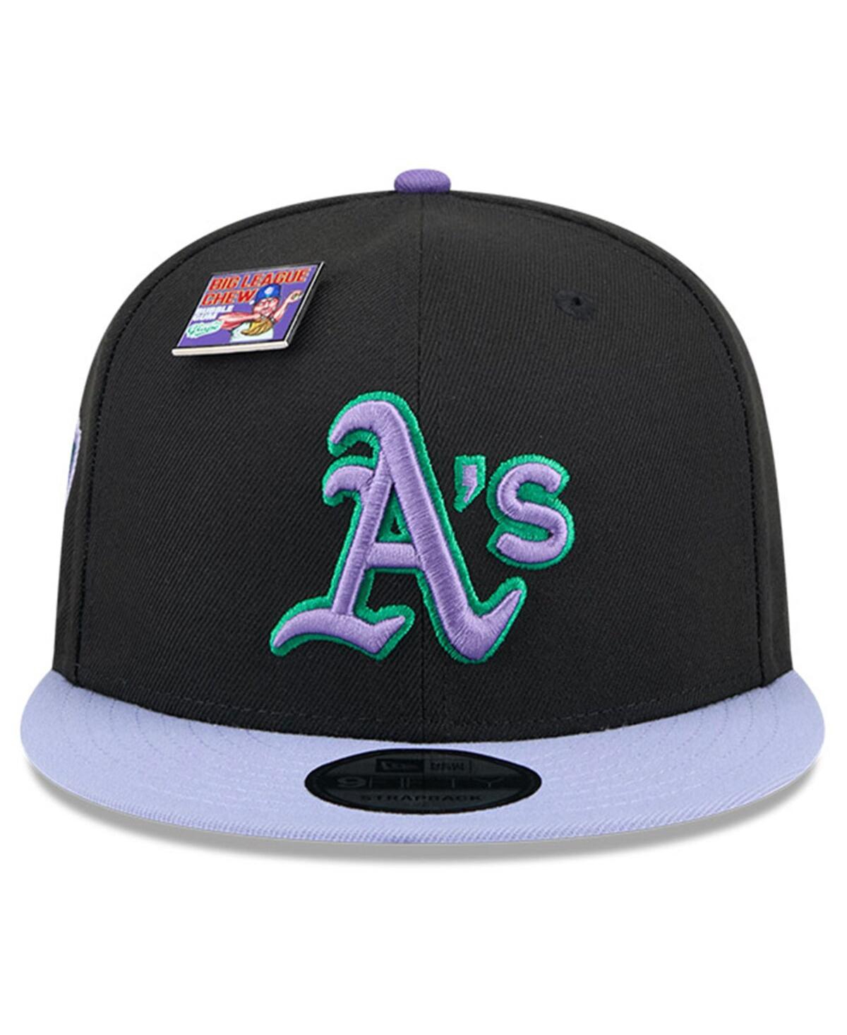 New Era Men's Black/purple Oakland Athletics Grape Big League Chew Flavor Pack 9fifty Snapback Hat In Black,purple
