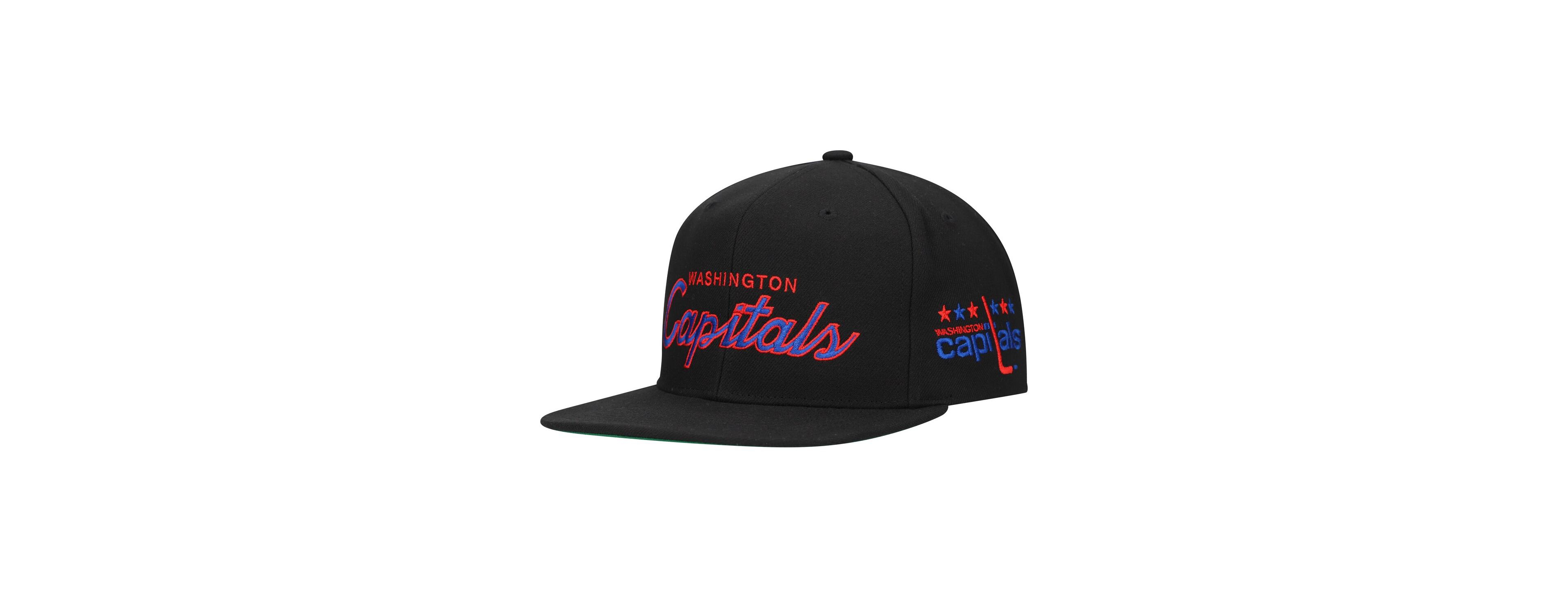Mitchell & Ness Men's Black Washington Capitals Core Team Script 2.0 Snapback Hat