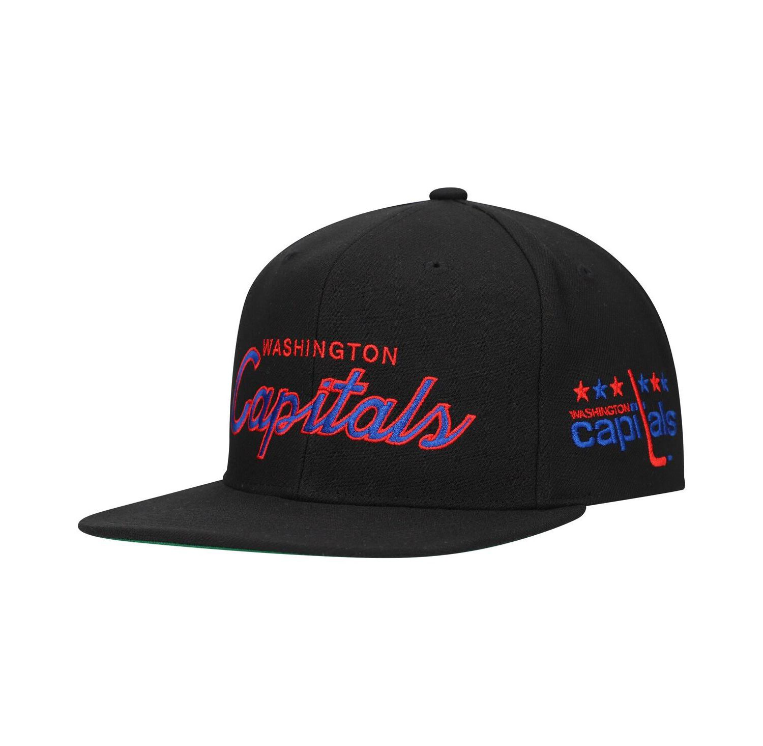 Men's Black Washington Capitals Core Team Script 2.0 Snapback Hat