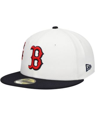 Men's White/Navy Boston Red Sox Major Sidepatch 59FIFTY Fitted Hat