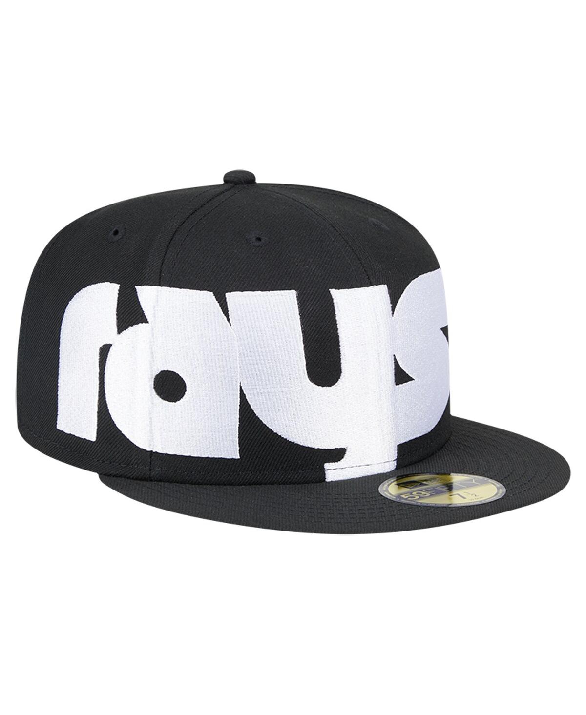 NEW ERA MEN'S BLACK TAMPA BAY RAYS CHECKERED UNDERVISOR 59FIFTY FITTED HAT 