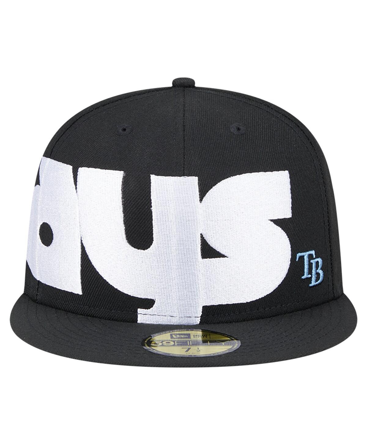 NEW ERA MEN'S BLACK TAMPA BAY RAYS CHECKERED UNDERVISOR 59FIFTY FITTED HAT 