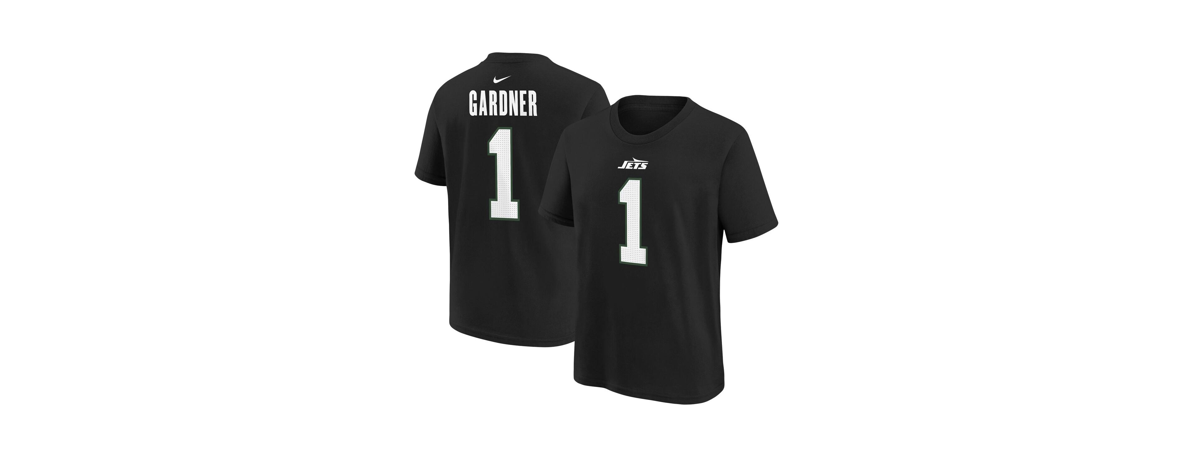 Nike Big Boys and Girls Ahmad Sauce Gardner Black New York Jets Player Name Number T-Shirt