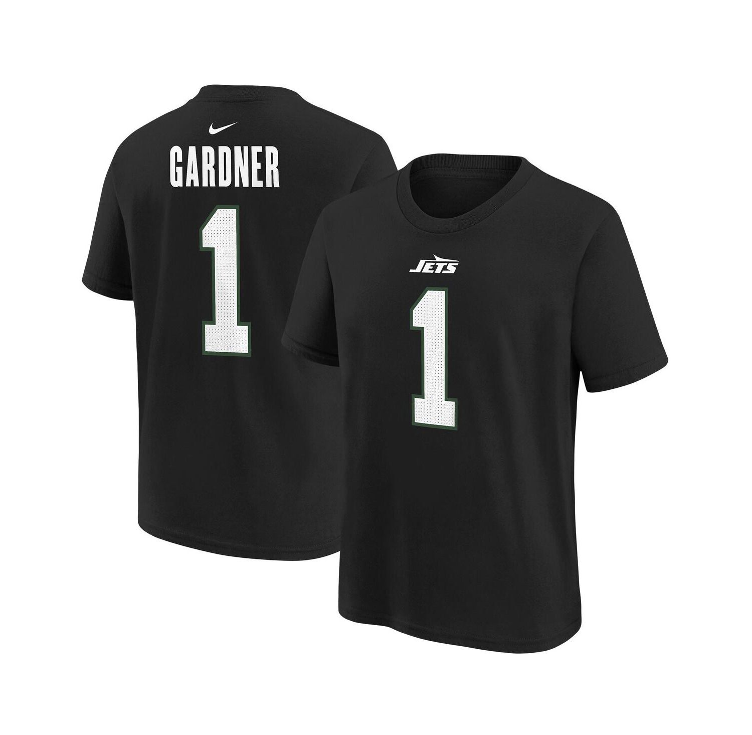 Big Boys and Girls Ahmad Sauce Gardner Black New York Jets Player Name & Number T-Shirt