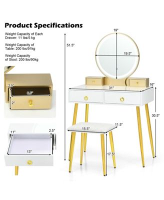Vanity Table Set with Mirror