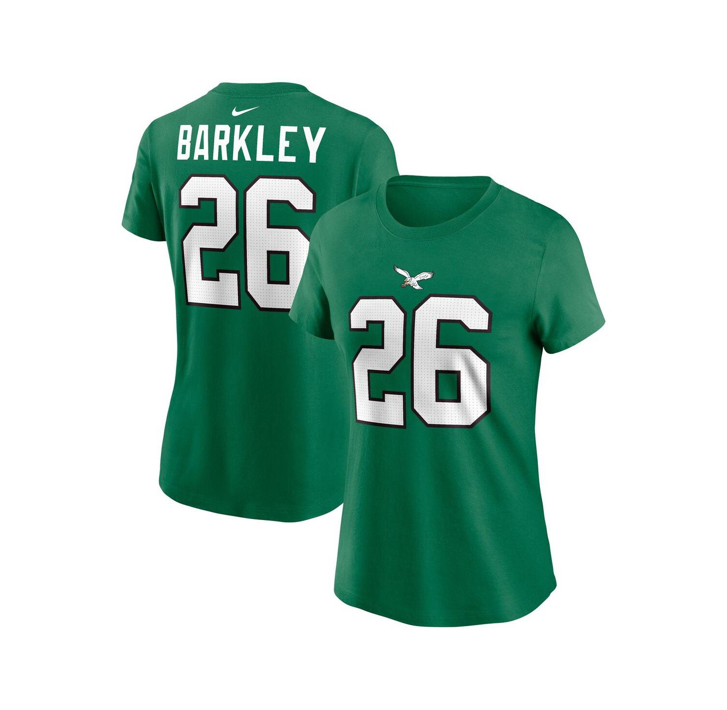 Women's Saquon Barkley Kelly Green Philadelphia Eagles Player Name & Number T-Shirt