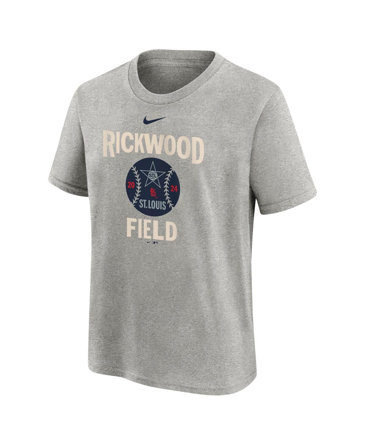 Nike Big Boys And Girls Heather Charcoal St. Louis Cardinals 2024 Rickwood Classic T-shirt In Heather Charcoal