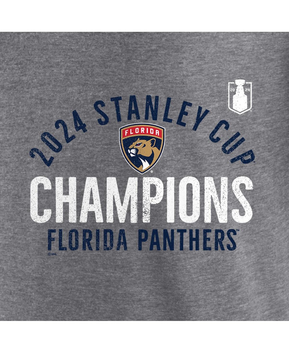 Fanatics Men'sFlorida Panthers 2024 Stanley Cup Champions Rush Tri-Blend T-Shirt - Heather Gray