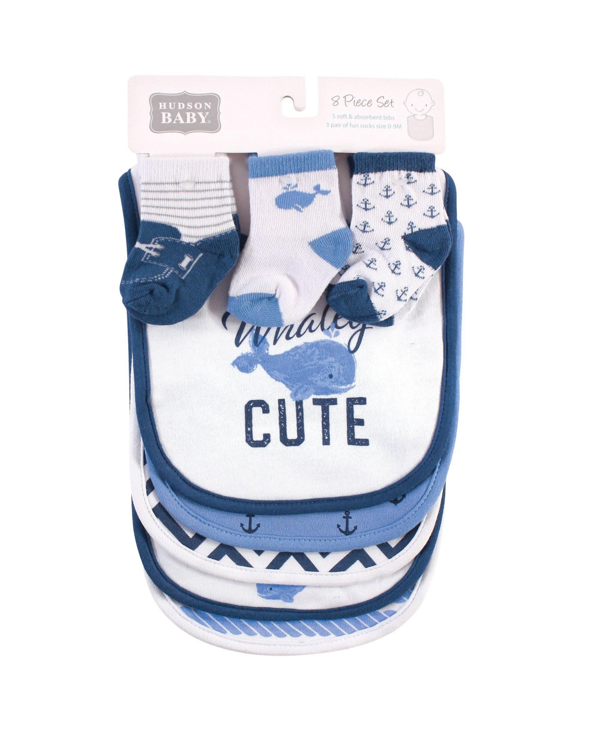 Hudson Baby Infant Cotton Bib and Sock Set 5pk