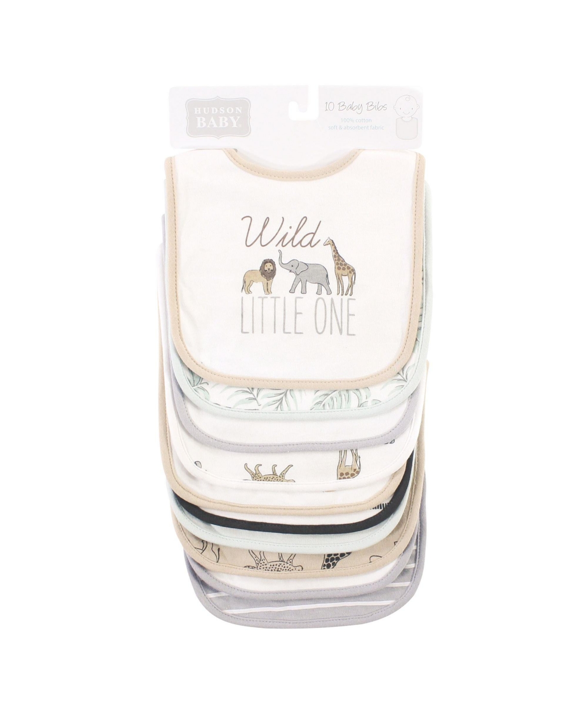 Hudson Baby Unisex Baby Cotton Bibs, Forest Animals, One Size