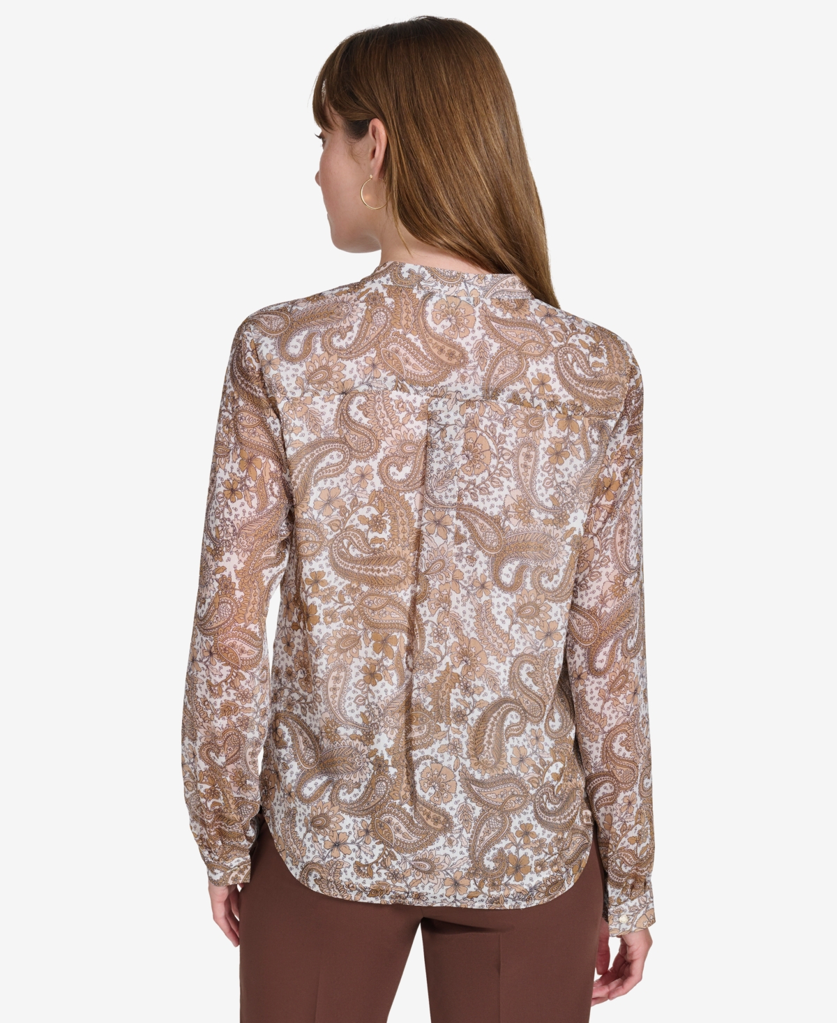 Tommy Hilfiger Women's Paisley-Print Ruffled Blouse -tbcco