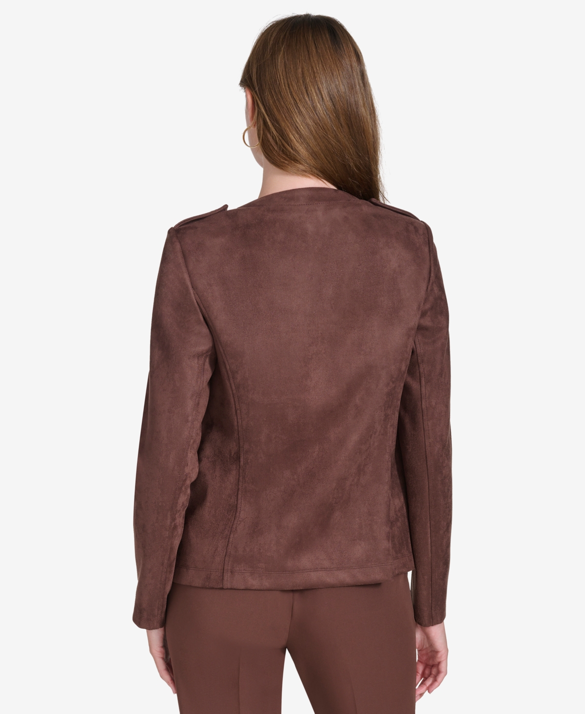 Tommy Hilfiger Women's Faux-Suede Band Jacket