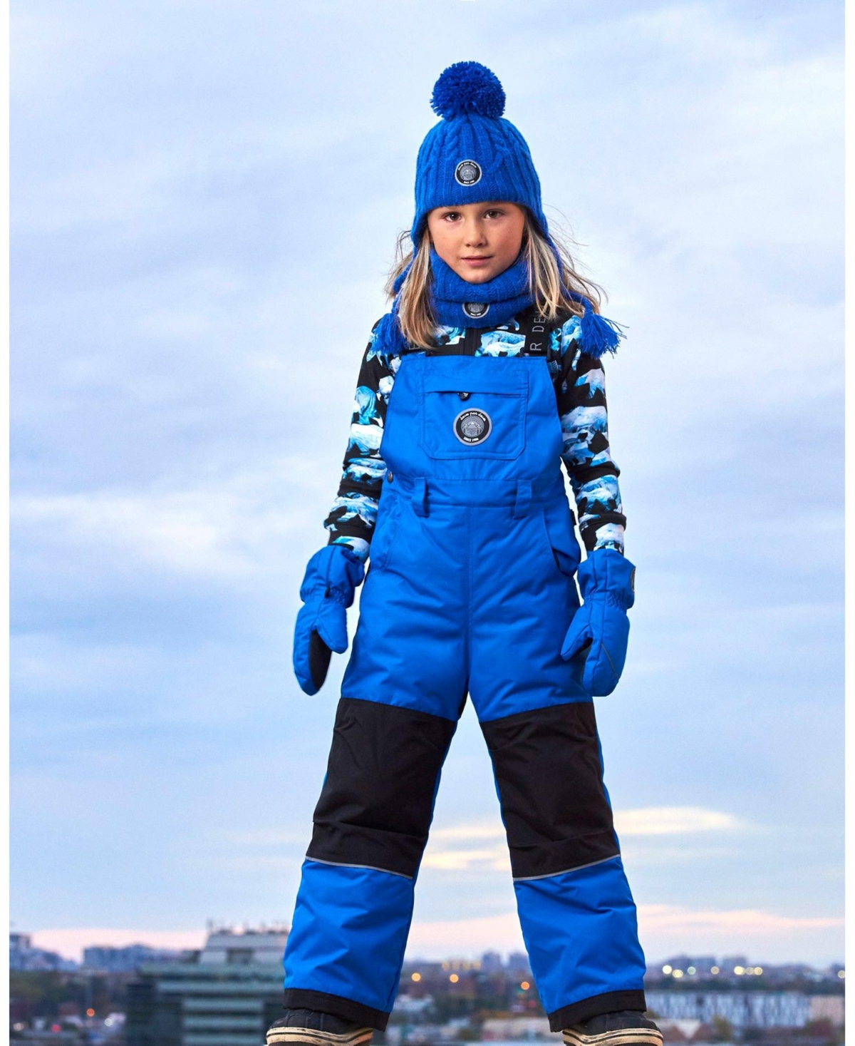 Deux par Deux Big Boys Overall Snow Pants- Royal blue
