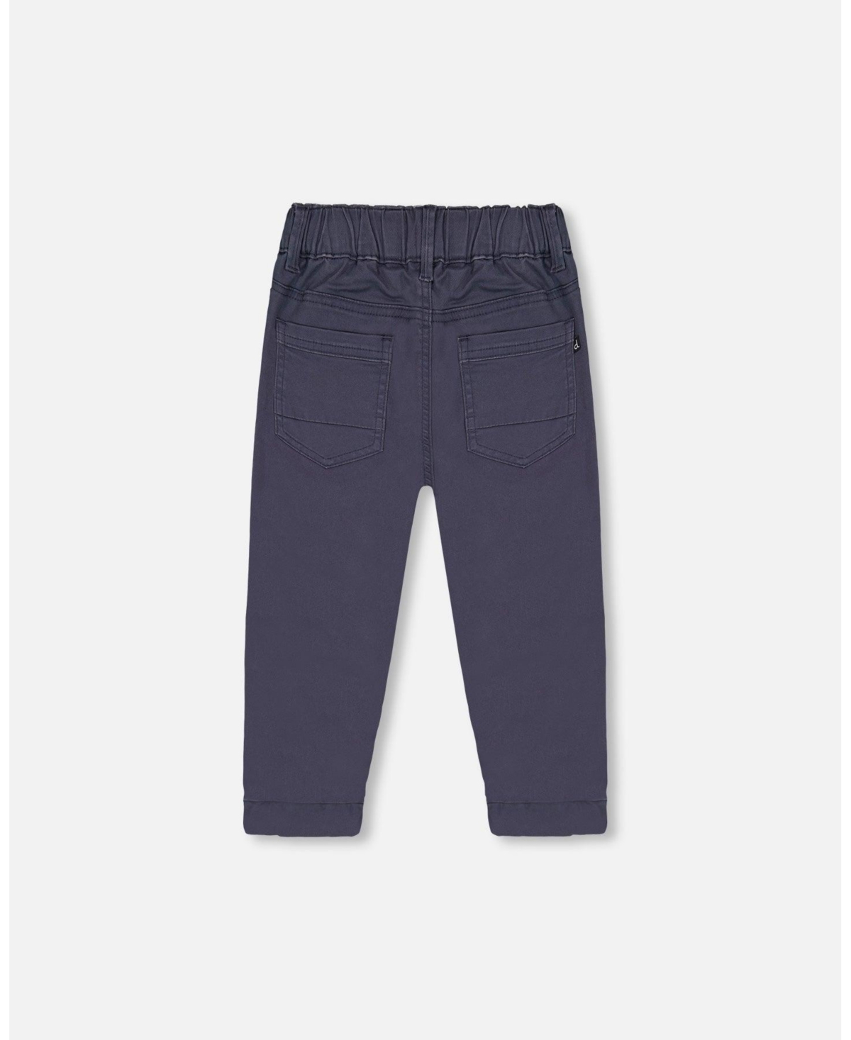 Deux par Deux Big Boys Stretch Twill Pleated Knee Jogger Pants- Dark grey