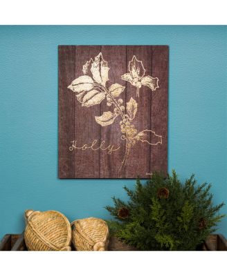 Laurel And Holly Plaque (Set of 2) 9"l X 11"h Plastic-MDF