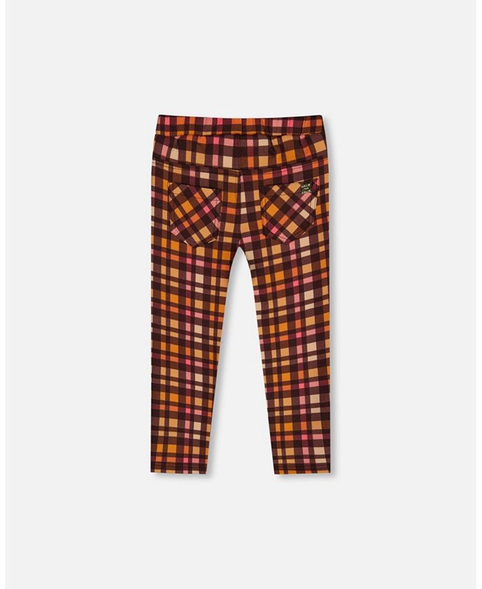 Deux par Deux Big Girls Milano Treggings Plaid Magenta And Brown Macy's