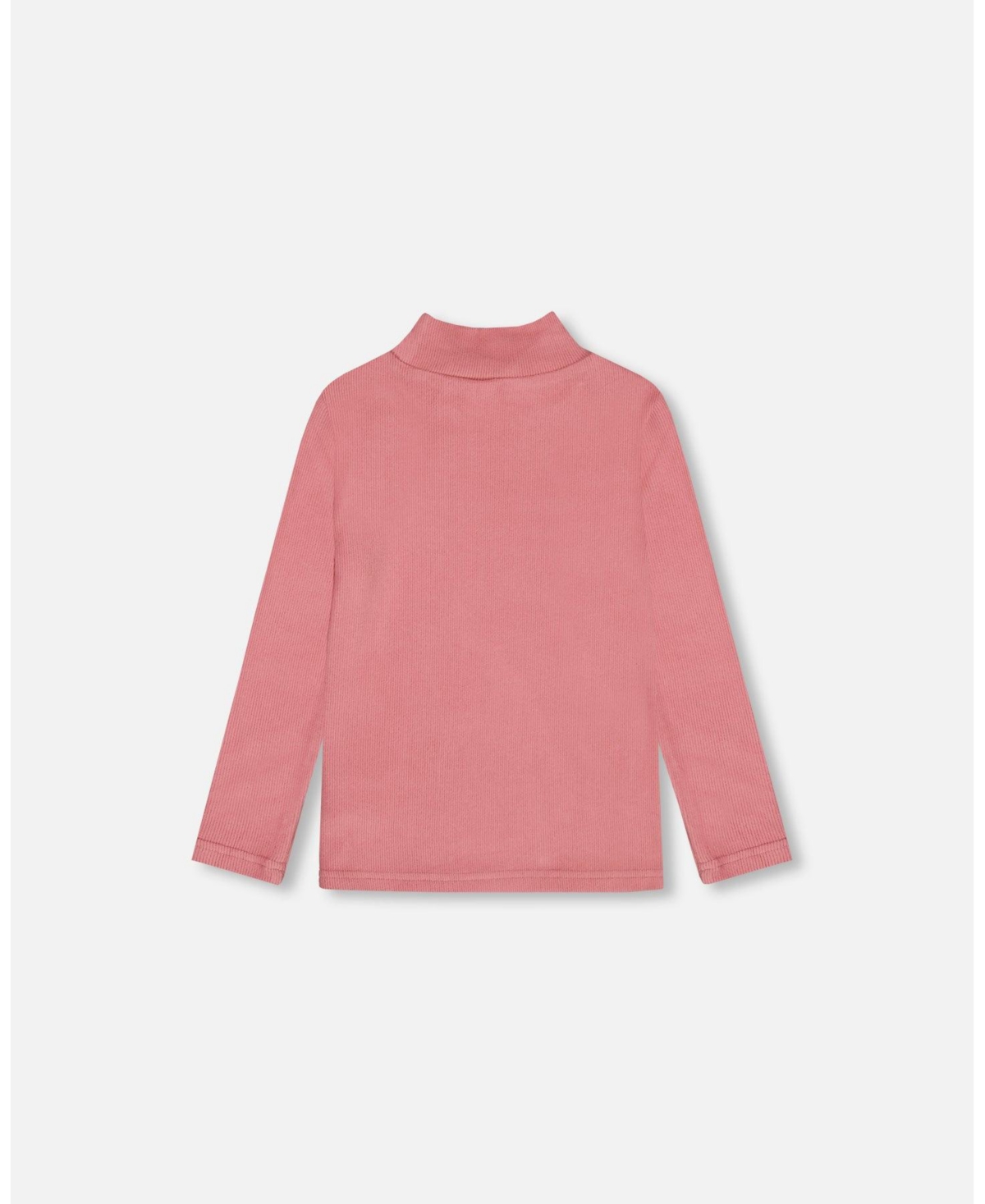 Deux par Deux Big Girls Super Soft Brushed Mock Neck Top- Pink