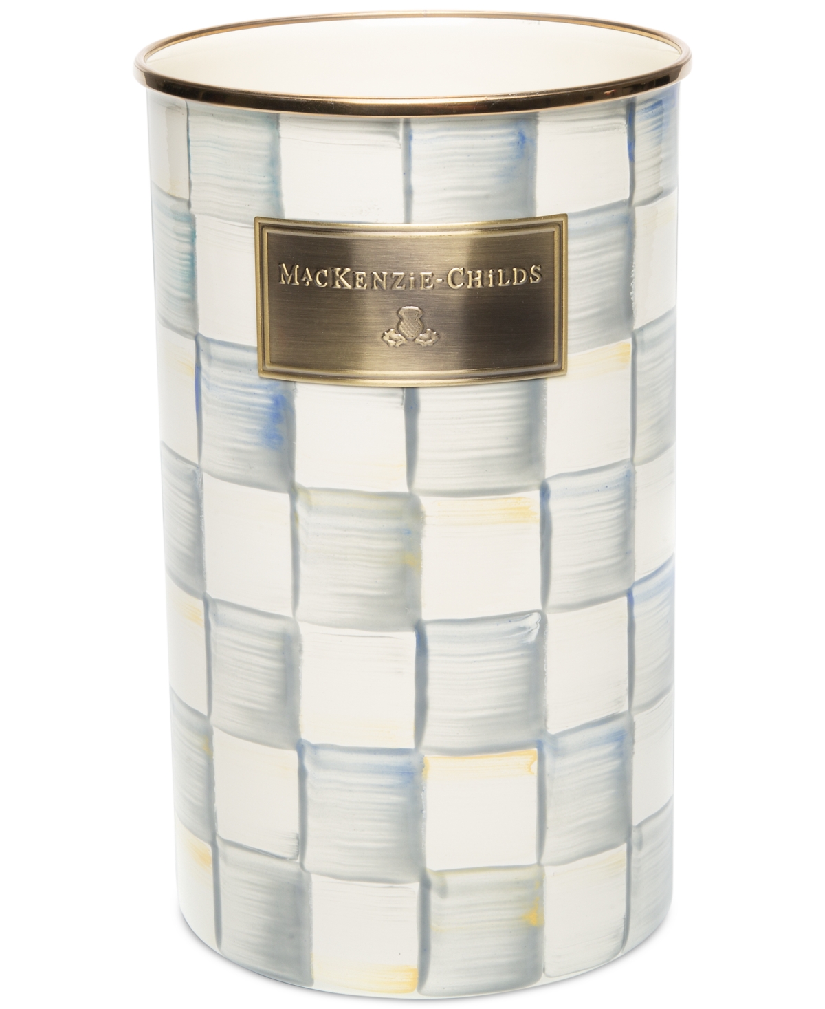 Mackenzie-childs Sterling Check Enameled Steel Utensil Holder In No Color