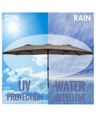 Outdoor Double-Sided Patio Umbrella with Crank – Sunshade for Garden and Patio