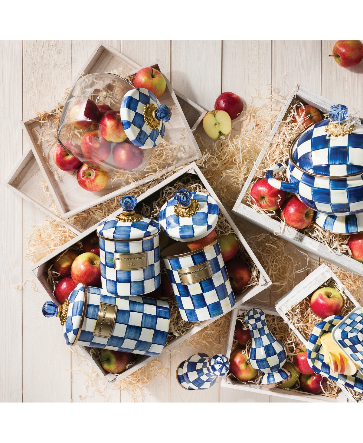 Mackenzie-childs Mackenzie Childs Royal Check Enameled Steel Canister In No Color