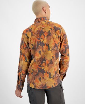 Sun Stone Мужская вельветовая рубашка Sun Stone с принтом Aviel созданная для Macys 10990₽