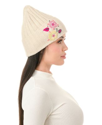 Flower Embroidered Beanie