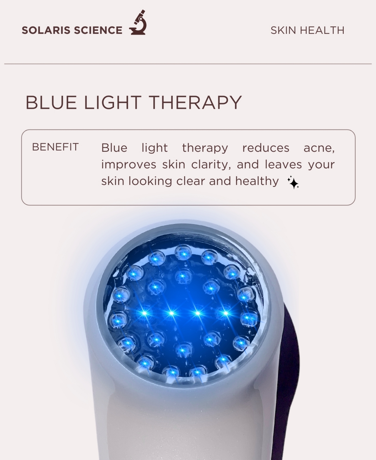 SOLARIS LABORATORIES NY INFRARED + RED/BLUE LED FACIAL TOOL FOR HEALTHY SKIN 