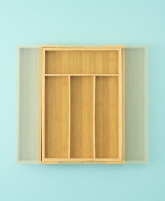 Bamboo Expandable Drawer Organizer for Kitchen Utensils