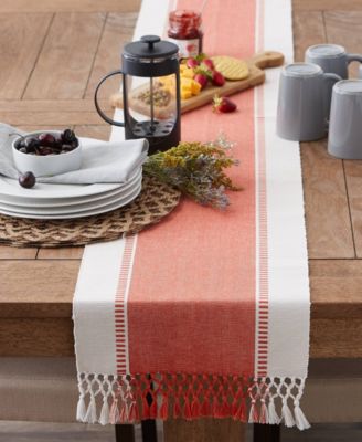 Dobby Stripe Ribbed Table Runner, 13"x72 "