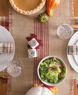 Дизайн Импортирует Дизайн Импортирует дорожку для стола из полосатой мешковины, 14x108 дюймов