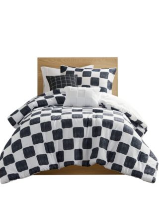 Miley Checkered 4-Pc. Comforter Set, Twin/Twin XL