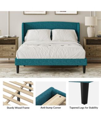 Gerald Modern Upholstered Wingback Platform Bed