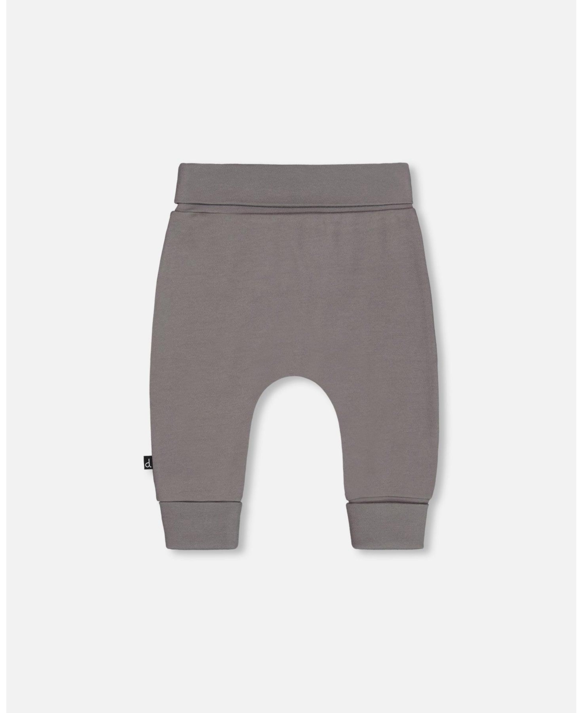 Deux par Deux Baby Boys Organic Cotton Evolutive Pant- Dark gray