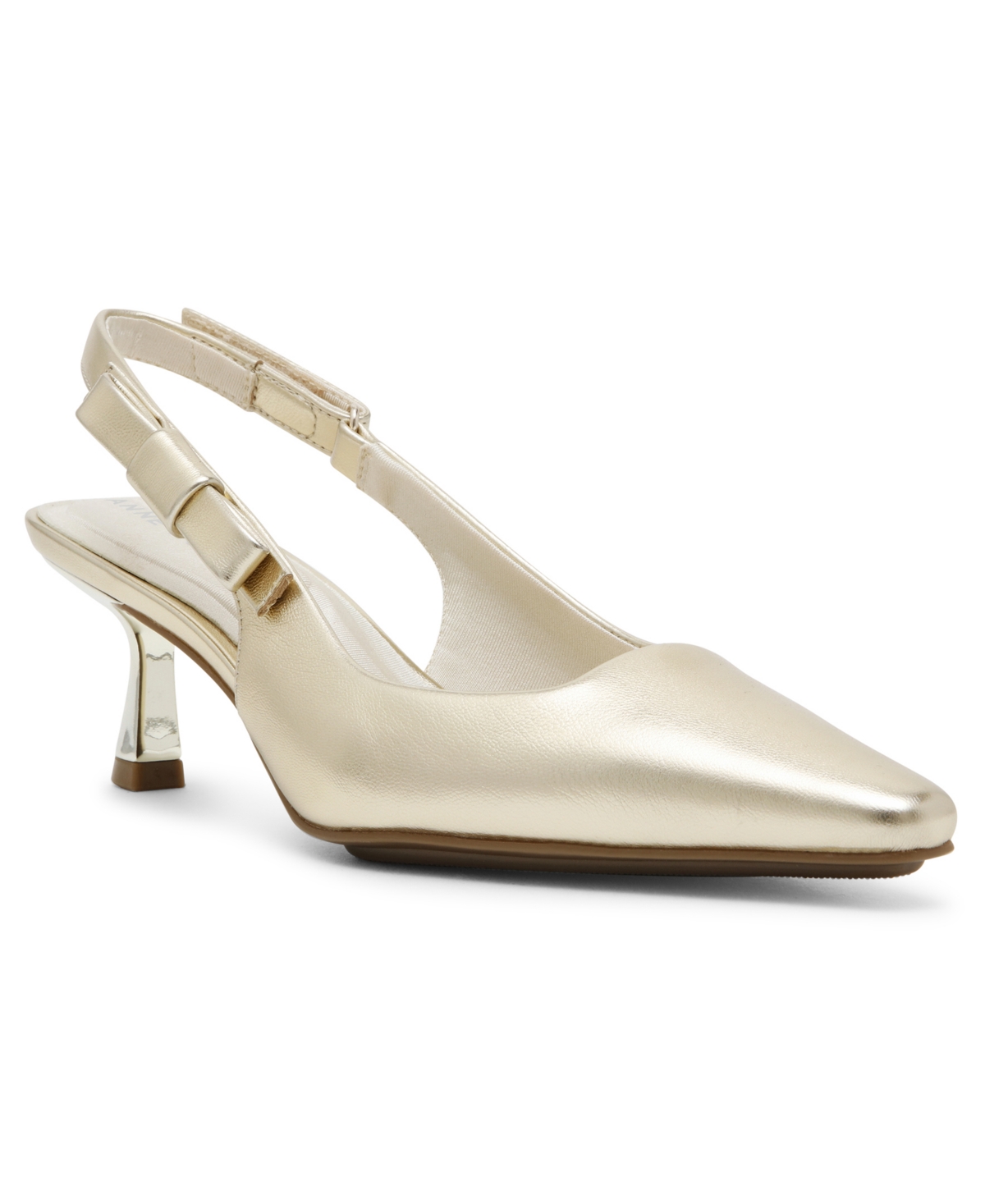 Women's Carmel Slingback Kitten Heel Pumps - Light Gold
