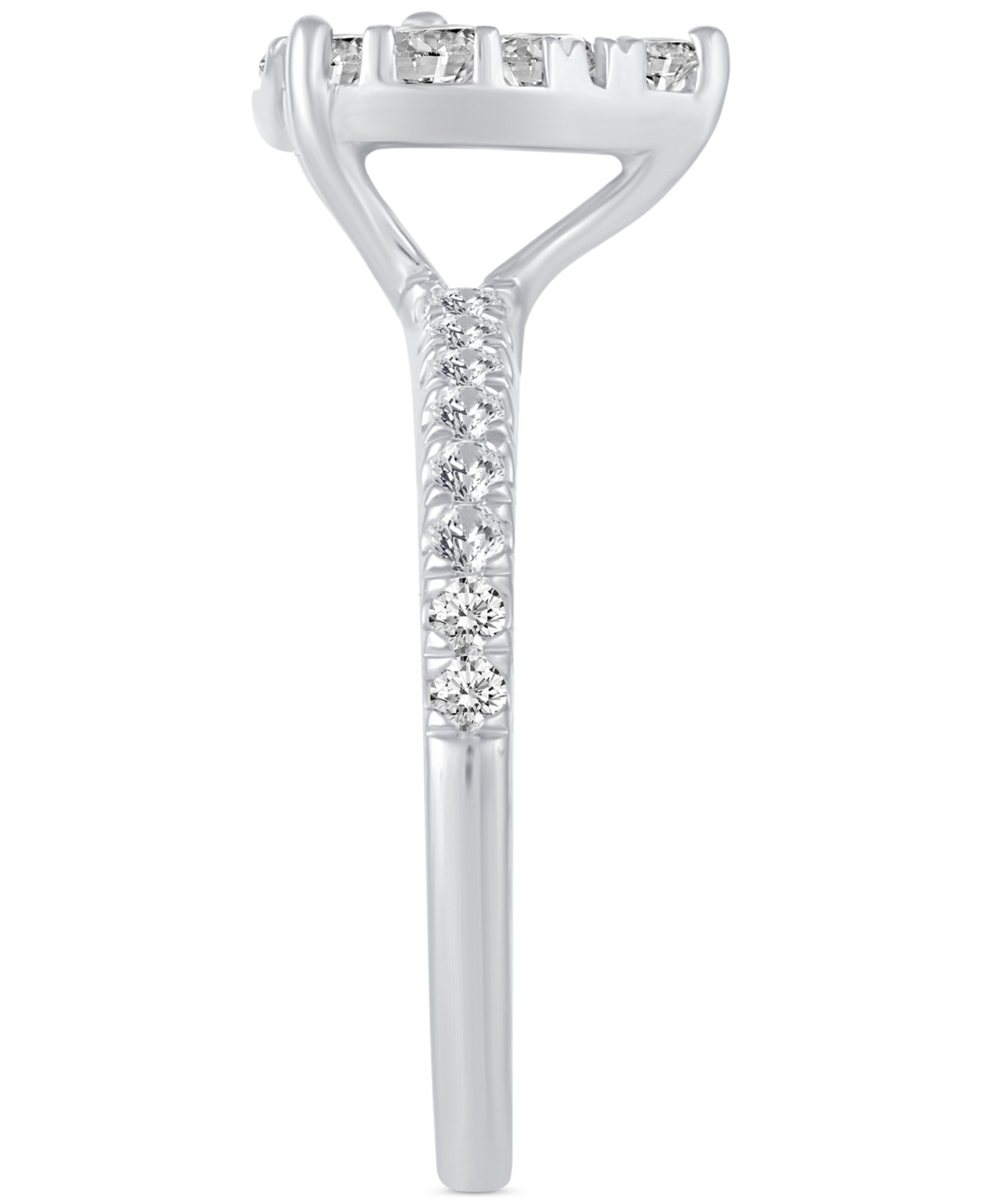 Diamond Pear-Shaped Cluster Engagement Ring (1 ct. t.w.) in 14k- White Gold