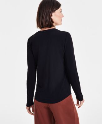 Женский топ I.N.C. International Concepts с V-образным вырезом и длинными рукавами, созданный для Macy's 