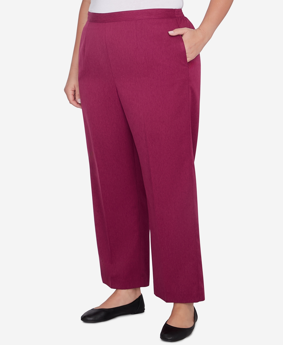 Alfred Dunner Plus Size Wine Country Classic Faux Suede Slant Pocket Medium Length Pant