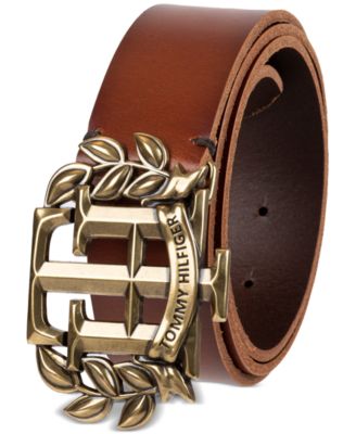 Tommy Hilfiger Men's TH Logo Plaque Belt - Macy's