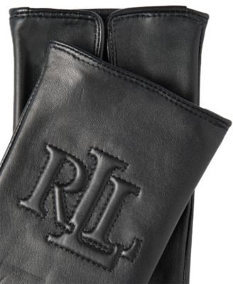 Raised Logo Leather Touch Gloves