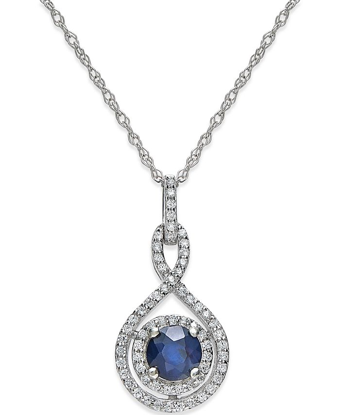 Macy s Sapphire 1 2 ct. t.w. and Diamond 1 4 ct. t.w. 18