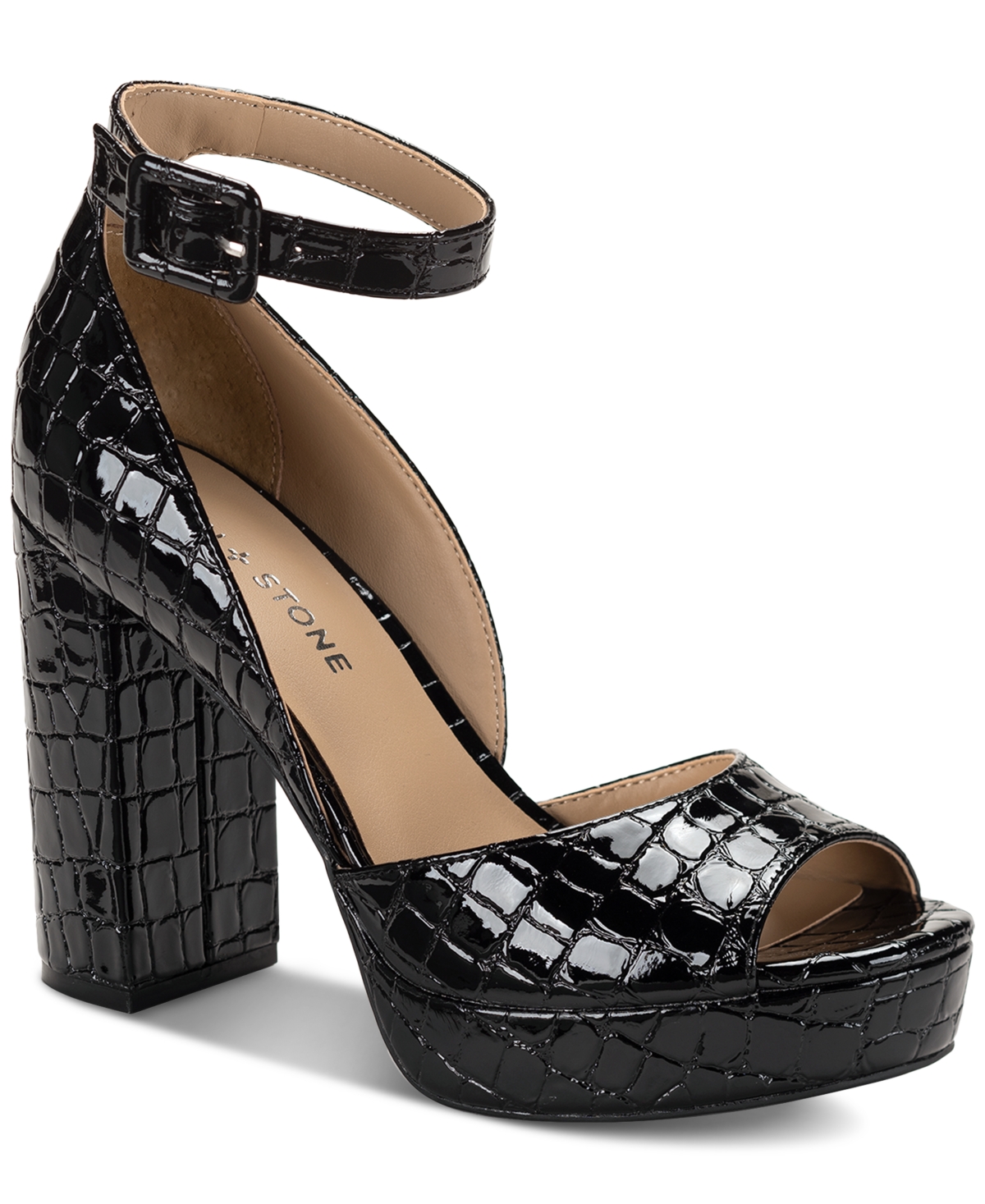 Sun + Stone Women's Reemaa Peep Toe Block Heel Platform Sandals, Created for Macy's