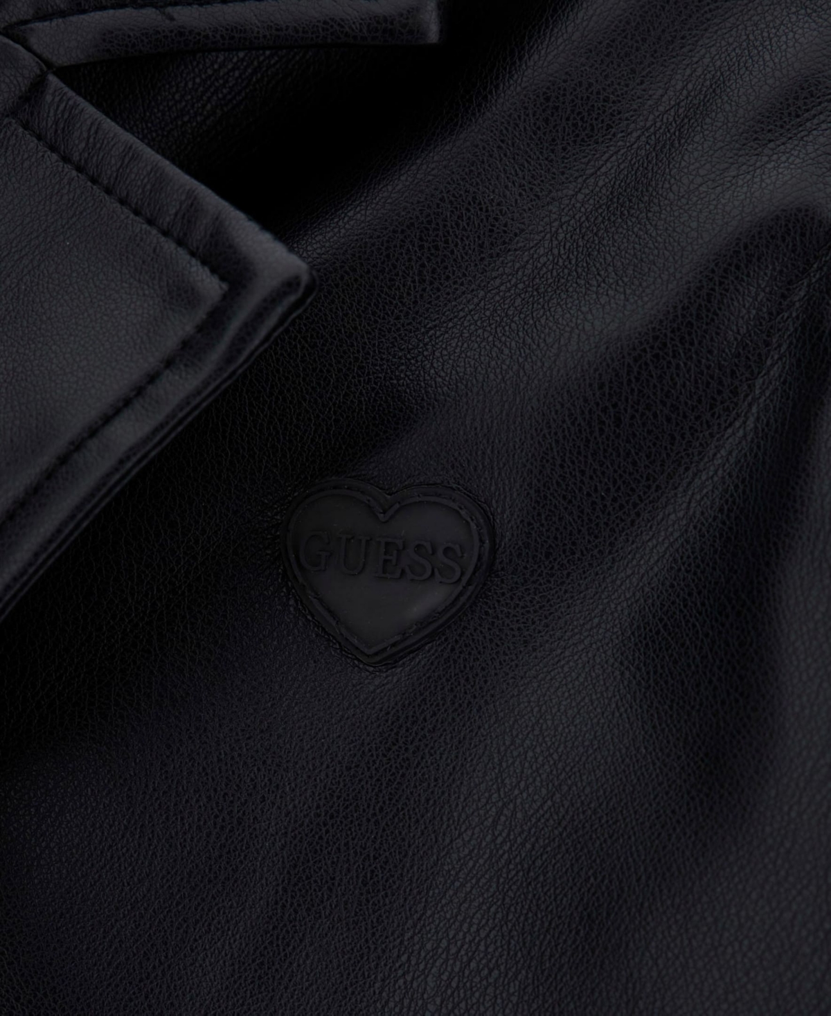 Guess Big Girls Polyurethane Leather Long Sleeve Trench Coat